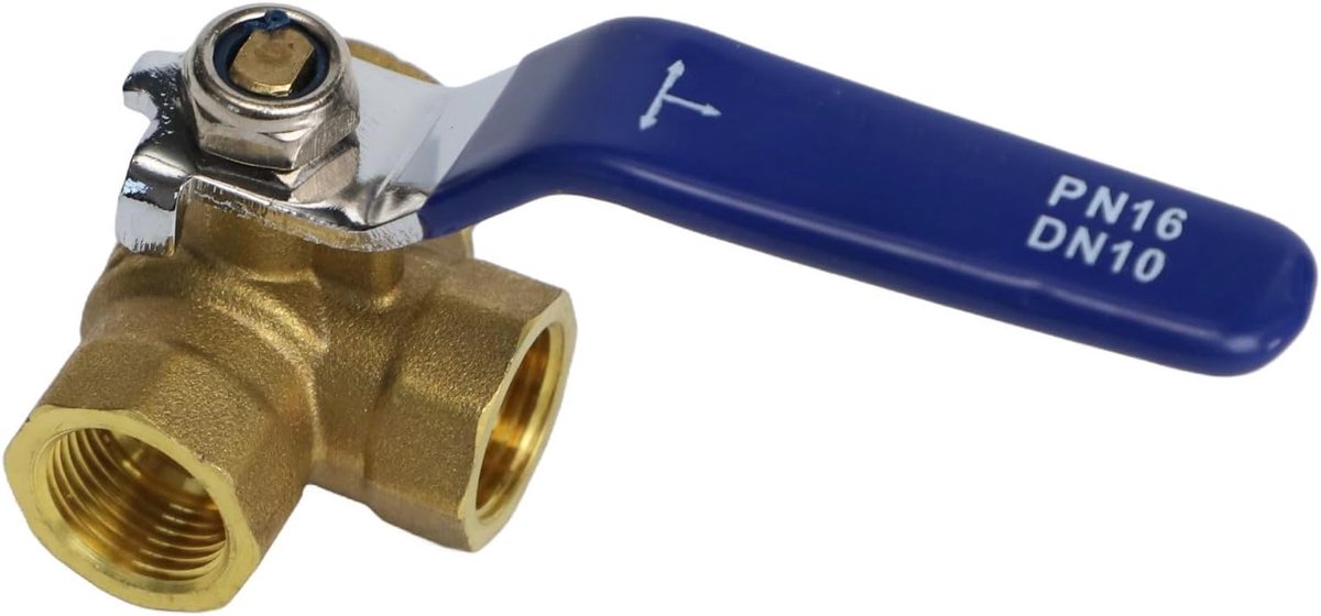 3-way ball-brass valve, garden three-way L/T female thread bore ball valve connector adapter for gas air oil water - ShopVlot
