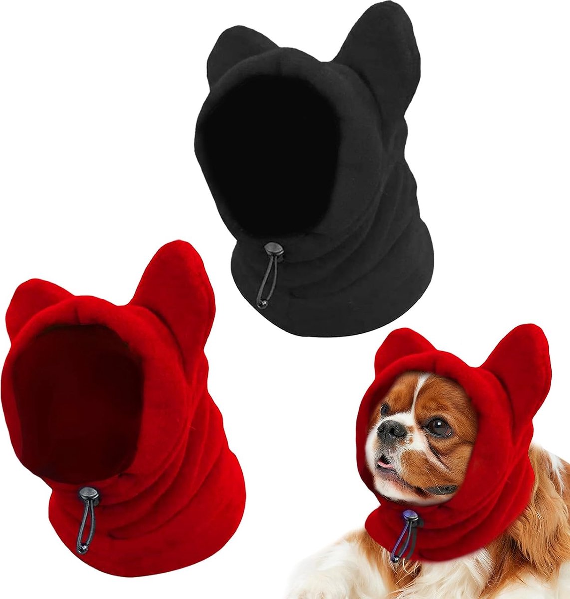 Shallyong Oorbeschermers en nekwarmer voor honden, ruisonderdrukking, rustgevend, met oorbeschermers (S) - ShopVlot