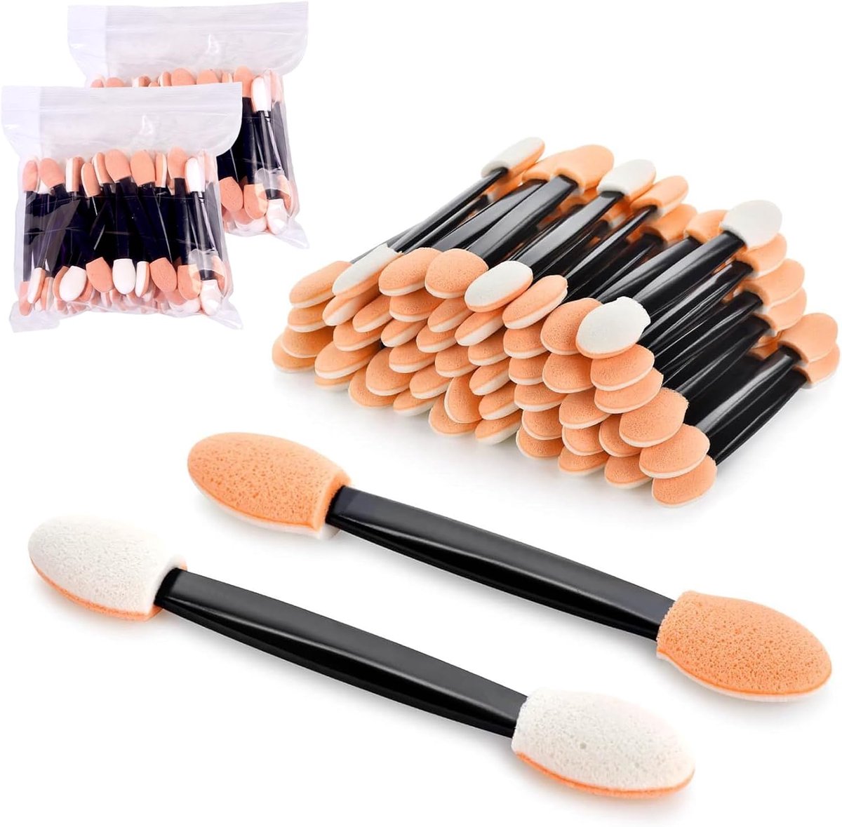 Oogschaduwapplicator set 100 stuks - dubbelzijdige make-up sponsen - ideaal voor oogmake-up - ShopVlot