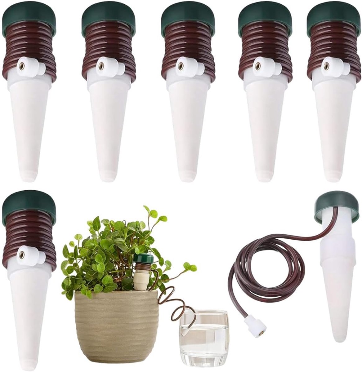 6 x mechanisme voor automatische irrigatie, waterdispenser voor kamerplanten, ideaal voor vakantie en tijdbesparing - ShopVlot