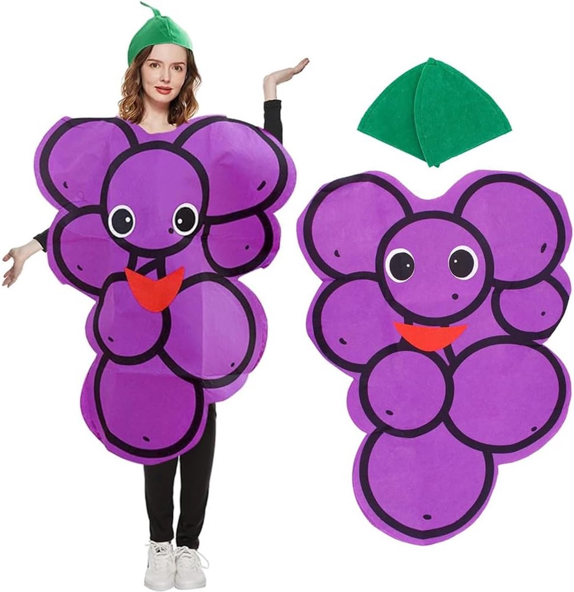 Adult Fruit Costume Outfit Unisex Fruit Costume Bundle for Adults Cute Fruit Fancy Dress with Leaf Headpiece Fruit - ShopVlot