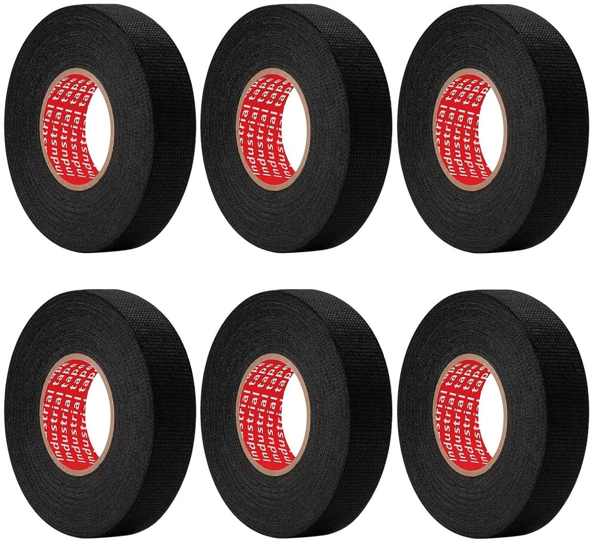 Kabelboom Tape 6 Rollen 19 mm x 15 m, PET Kabelboom Tapes met Sterke Kleefkracht, Slijtvast, Geluidsdempend en - ShopVlot