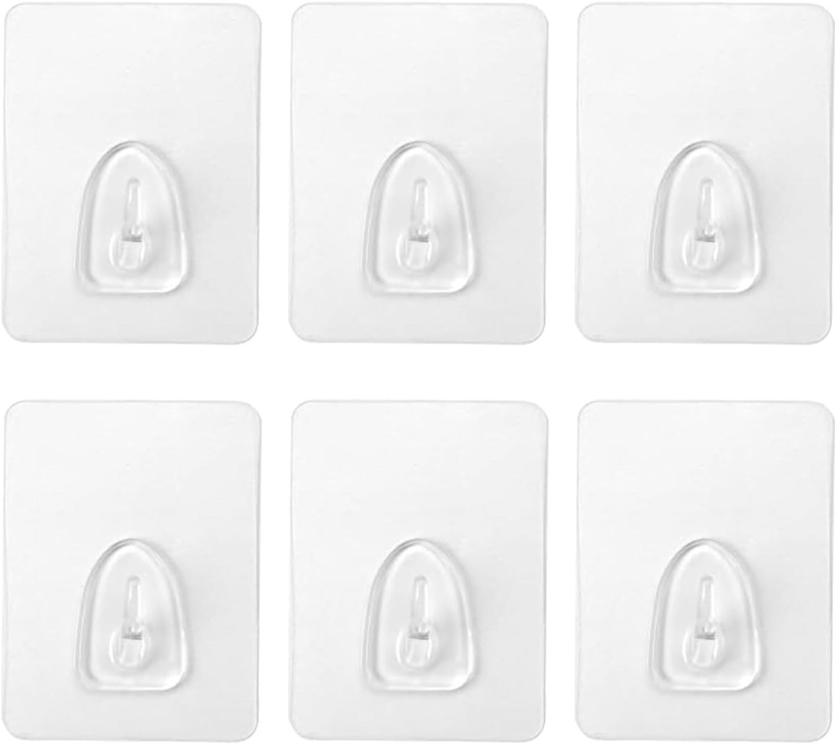 Adhesive Hooks Extra Strong, 6 Pcs Wall Hooks, Self Adhesive Transparent Practical Adhesive Nails for Wall and Ceiling - ShopVlot