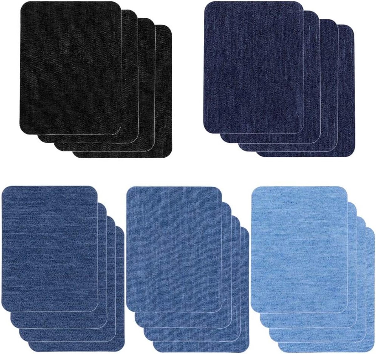 kleding patches - kledingpatch - strijkapplicatie - 20 stuks - reparatiedoek opstrijkbaar - opstrijkbare patches voor kleding - opstrijkbare patches - reparatiedoek strijkbaar - kleding reparatie strijkbaar - kleding reparatie patches - lapjes stof