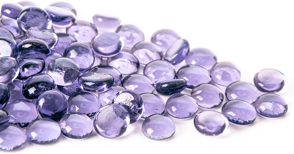 50 stuks mini glazen edelstenen, paarse Mancala stenen platte bodem marmeren kralen voor thuis decoratieve kunst ambachtelijke vaas vulling (1,3 cm ~ 1,8 cm)