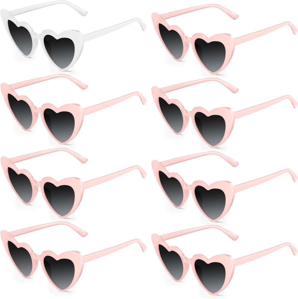 6/8/10 Pack Hartvormige Zonnebril Bachelorette Vintage Hartbril voor Vrouwen Bruiloft Bruids Party Decoraties