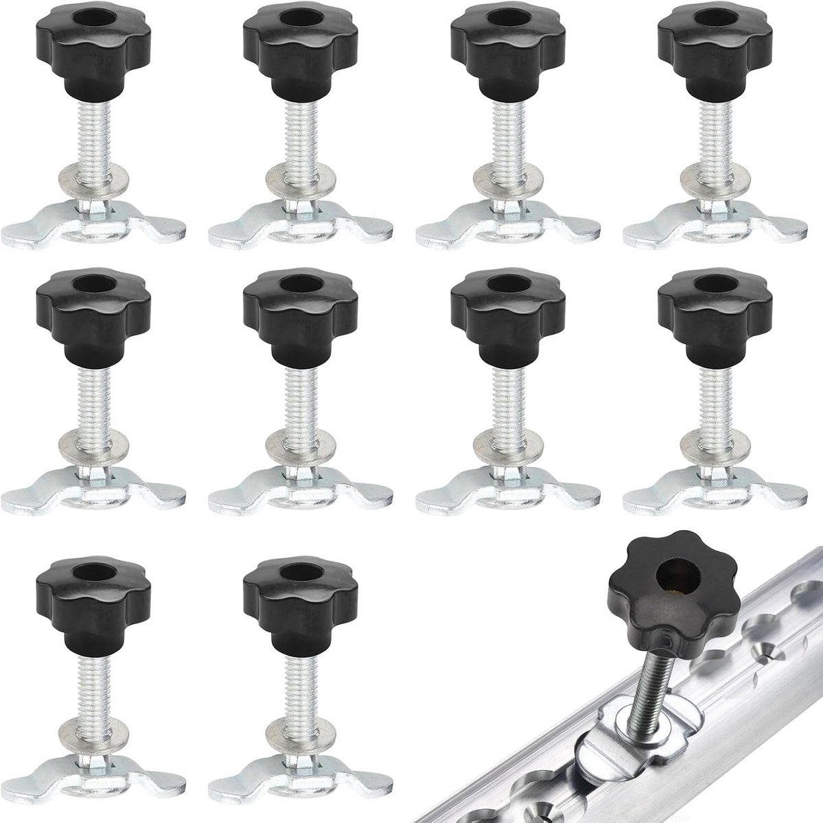 10 stuks schroeffits voor sjorrail airlinerail (M8 x 60 mm)