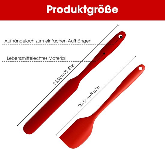 Siliconen spatel: 315 °C hittebestendige flexibele glazen spatel met lange en slanke handgreep voor het afschrapen van sauzen, roeren van zuurdeegstarters, met 1 geïntegreerde siliconen — afbeelding 2
