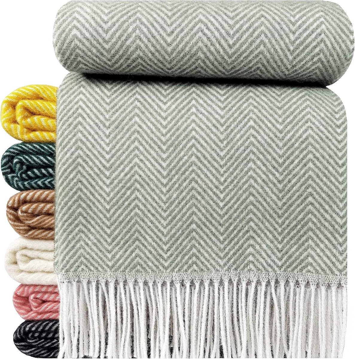 Deken, 100% scheerwol, woondeken 140 x 200 cm, sprei, scheerwollen deken, plaid Tirol in vele kleuren verkrijgbaar Hellolive (D-M)