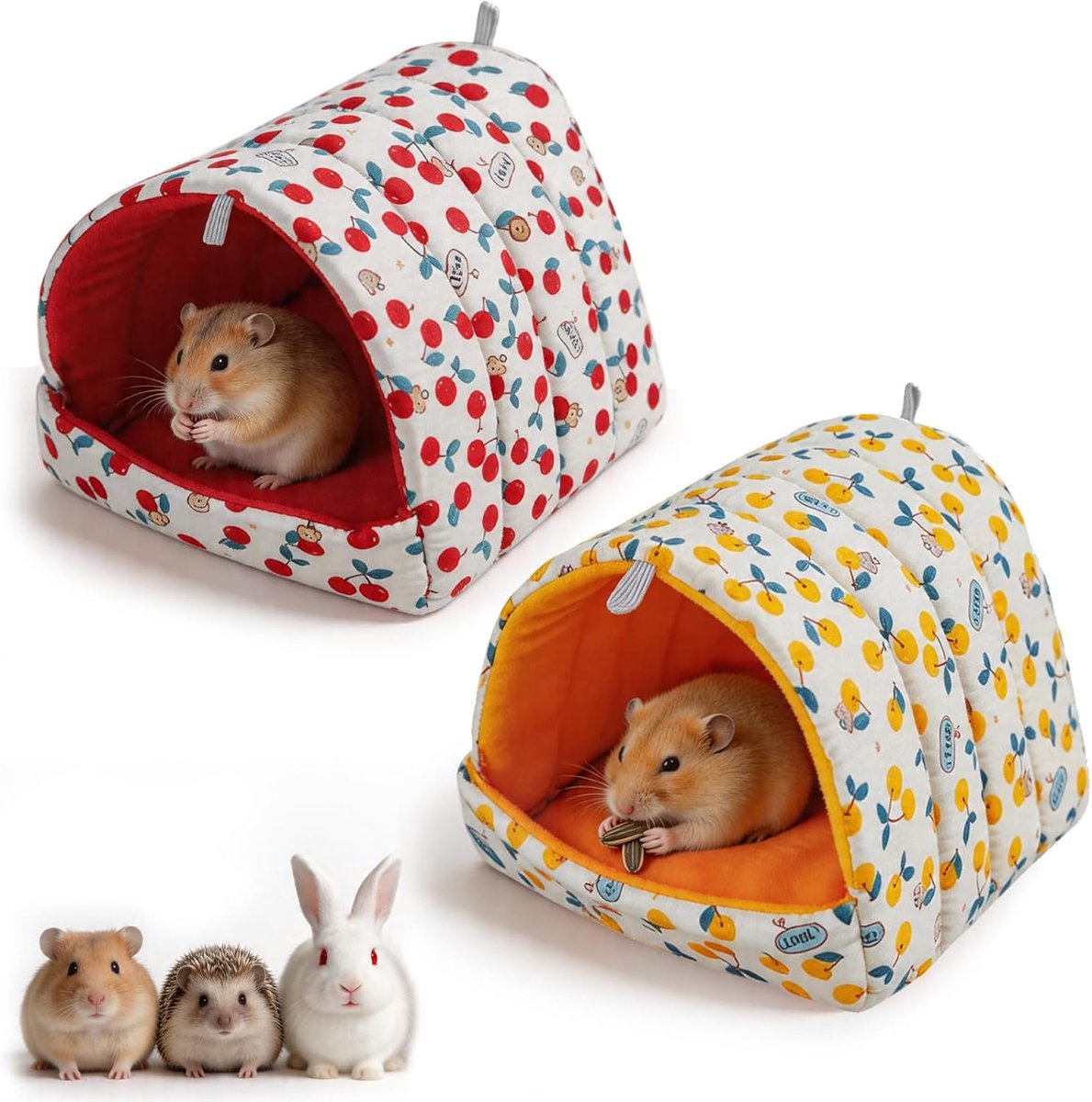 2 stuks cavia's bed voor de winter, halfgesloten, 13 x 11 x 10 cm