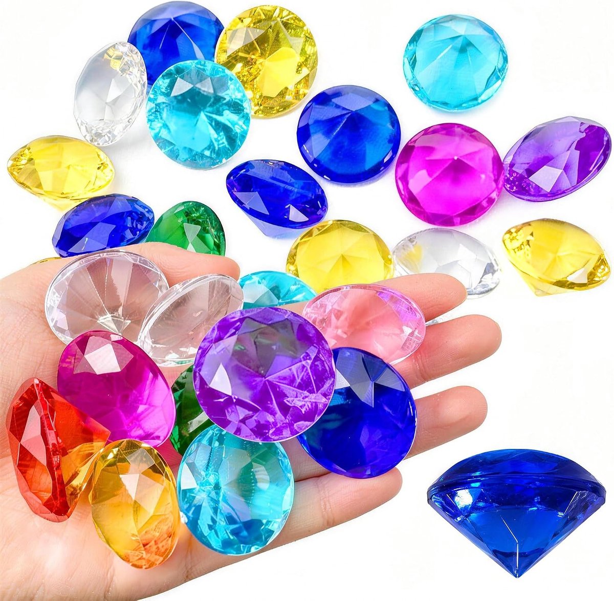30 Stuks Acryl Diamanten, 30 Mm Gekleurde Edelstenen