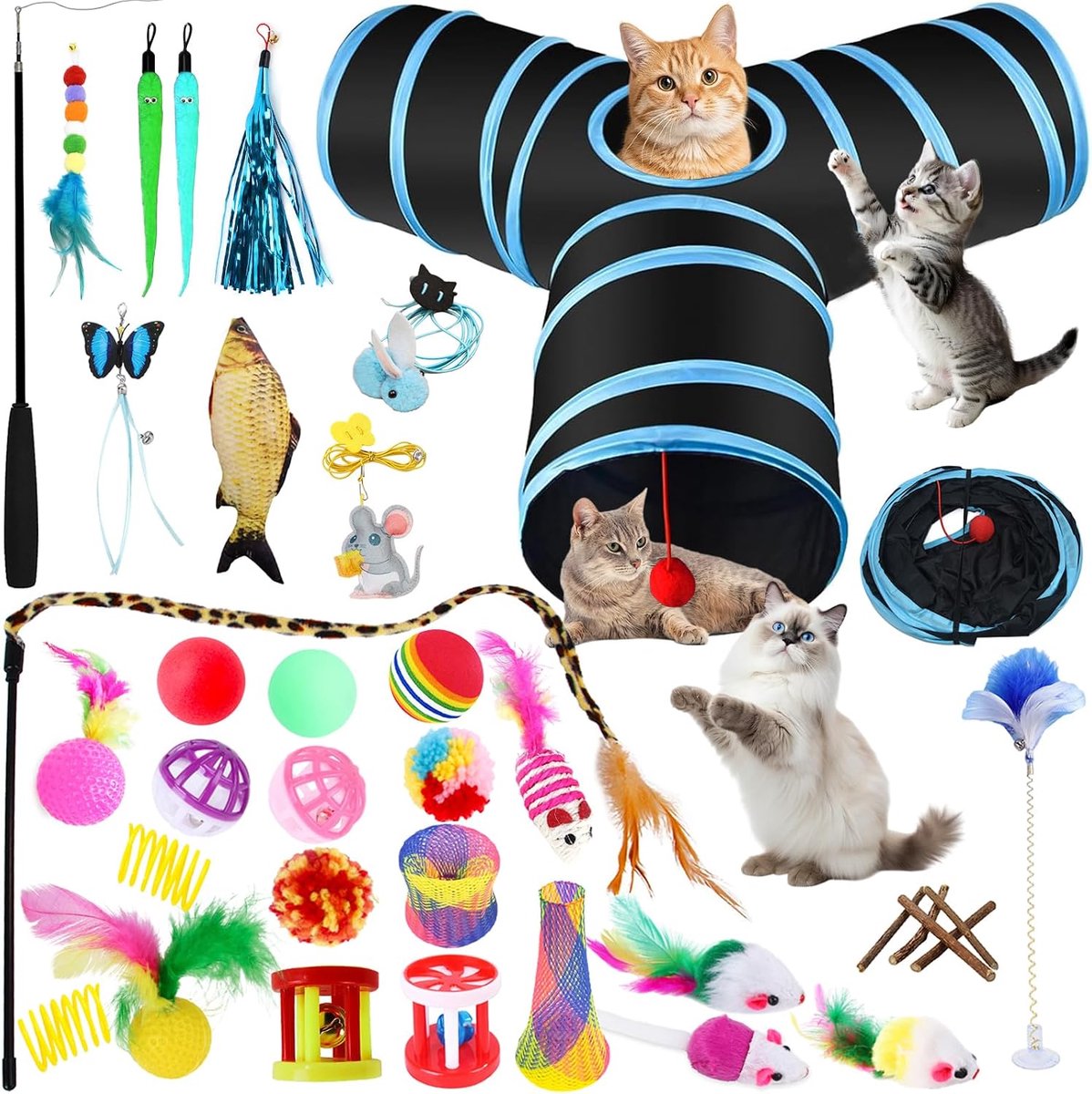 Kattenspeelgoed Set met Kattentunnel