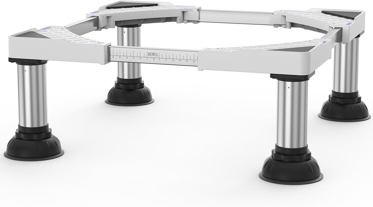 Wasmachinebasis 43-62 cm - Verstelbaar - Hoogteverhoging 20-23 cm - Geschikt voor koelkast en wasmachine - ShopVlot
