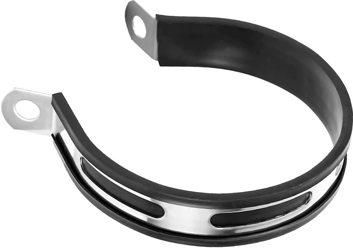 Motorfiets uitlaatklem 10 cm - universeel roestvrij staal - semicirkelvorm - eenvoudig te monteren - ShopVlot