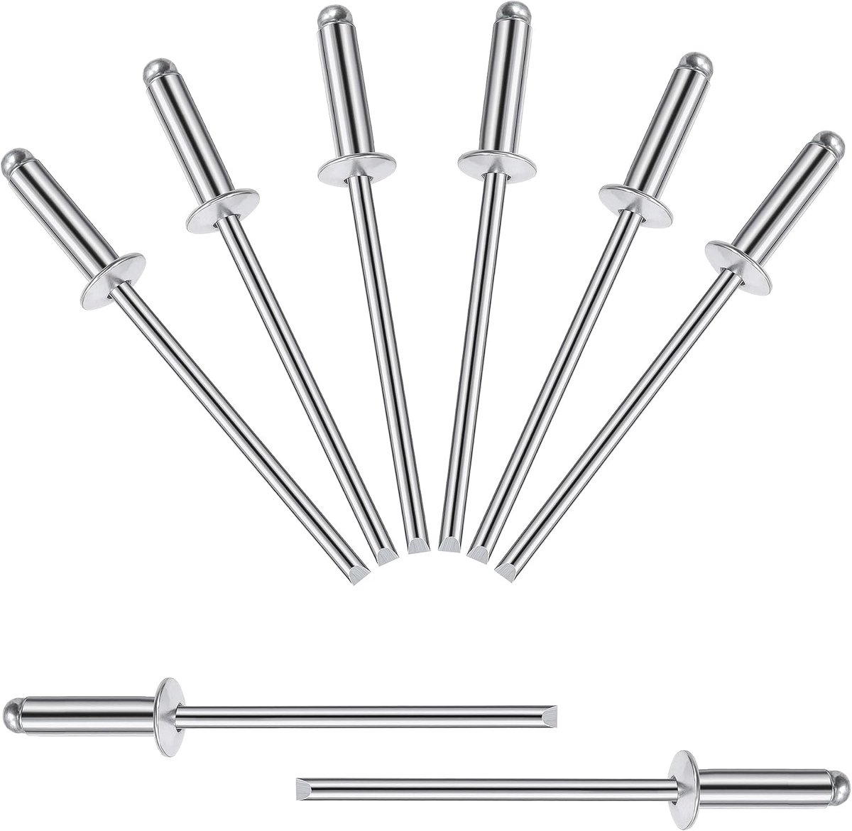 blindklinknagels 3,2 x 8 mm - aluminium handvat - stalen doorn - duurzame kwaliteit - ShopVlot