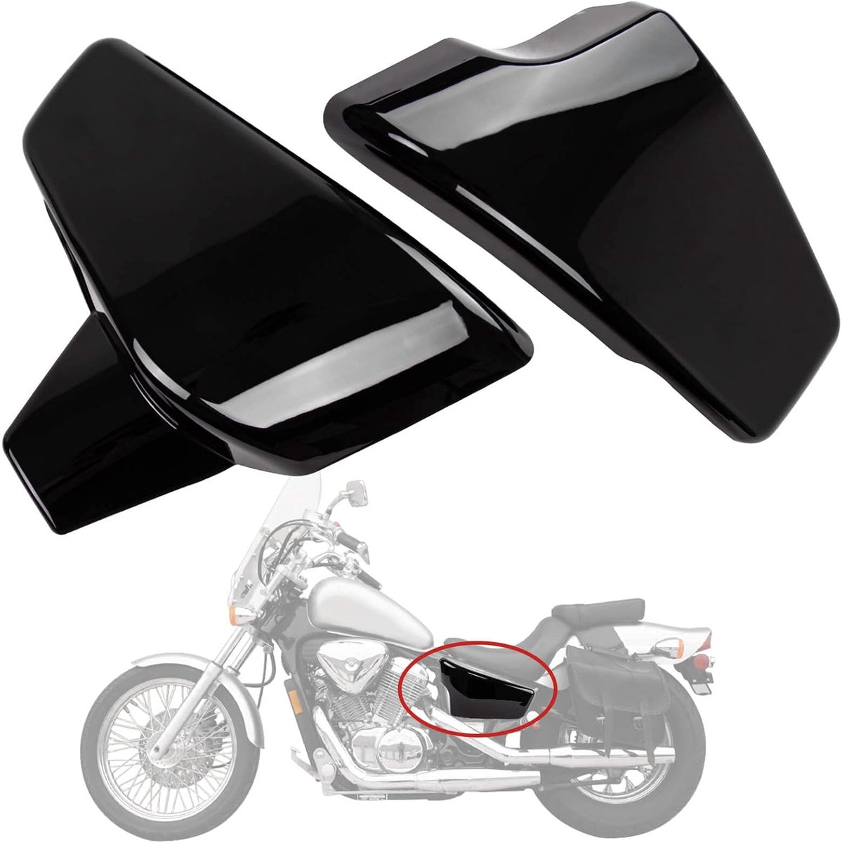 Motorcover zijkappen voor VLX 600 - zwart - lichtgewicht materiaal - beschermt accu - ShopVlot
