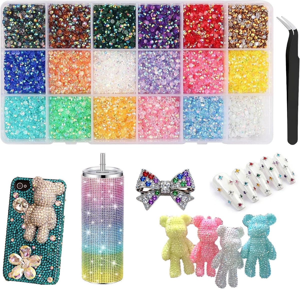 Rhinestones voor knutselen - platte achterkant - acryl - versiering voor kleding en accessoires - ShopVlot