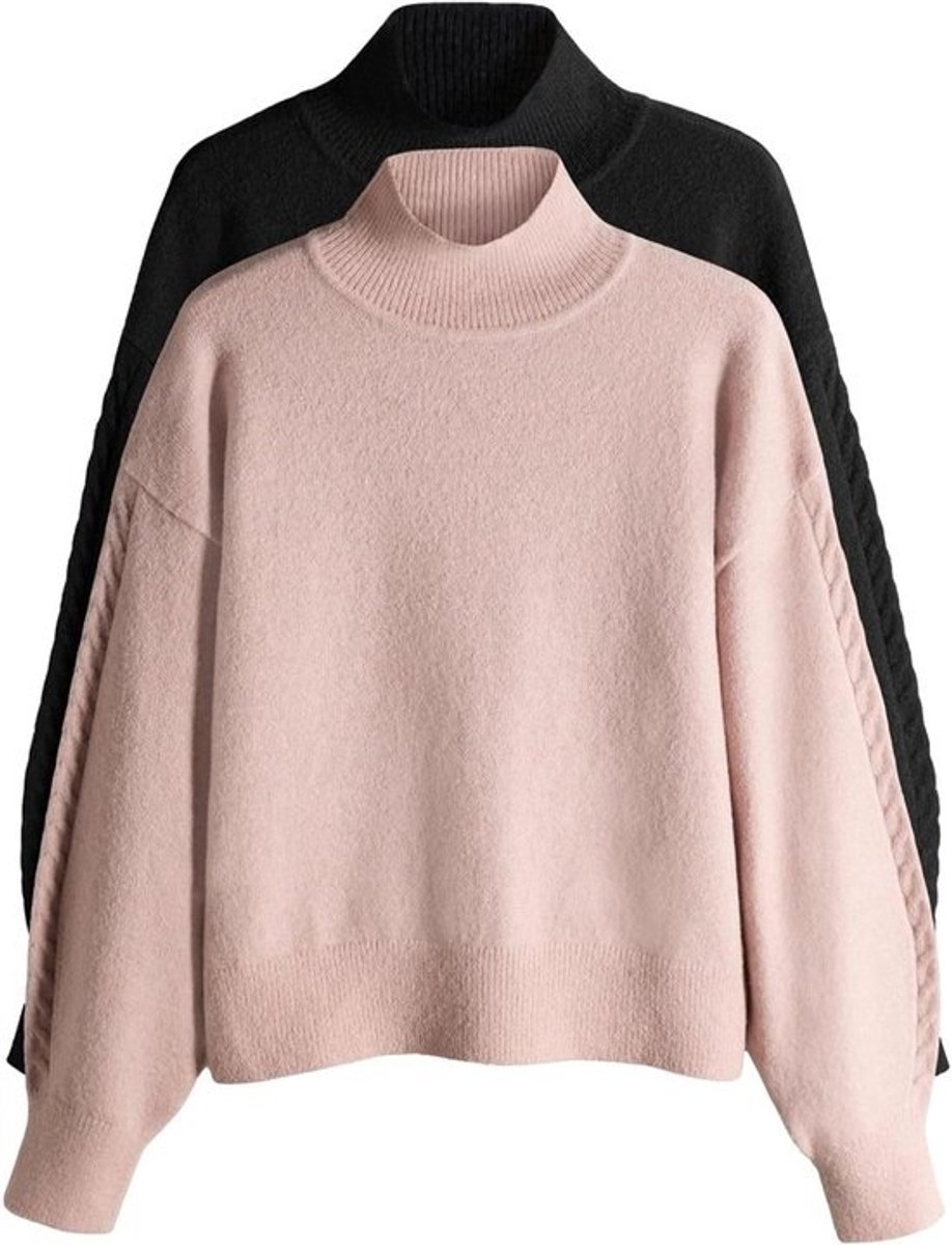 Damestruien set - Gebreide pullovers - Voor dagelijks gebruik - Set van twee - 30x26x6 cm