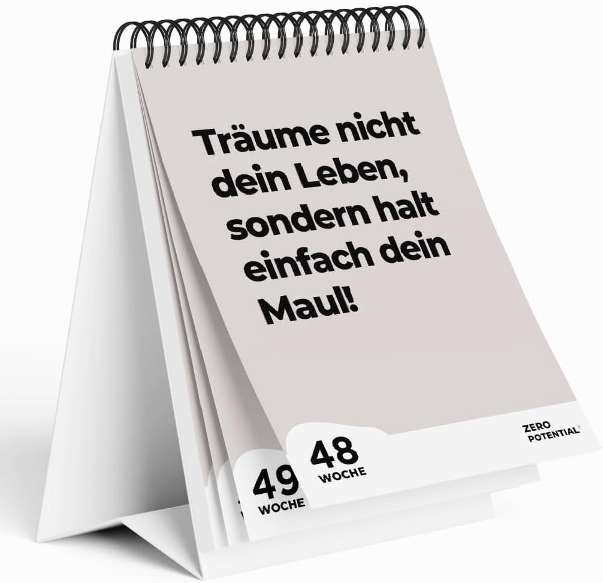 SnelShoppen - Demotivational Tafel Kalender 2026, 52 Weken, Grappige Niet-Motiverende Zegswijzen, Desk Calendar, Perfect als Geschenk voor Humor Liefh