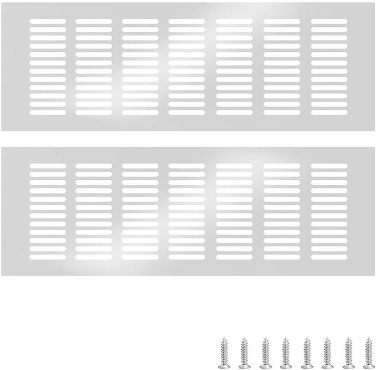SnelShoppen - 2 Stuks Ventilatie Rooster 300mm x 100mm - Zinklegering Insectenwerend - Ventilatie Grille voor Afvoer- en Aanvoer Lucht - Corrosiebeste