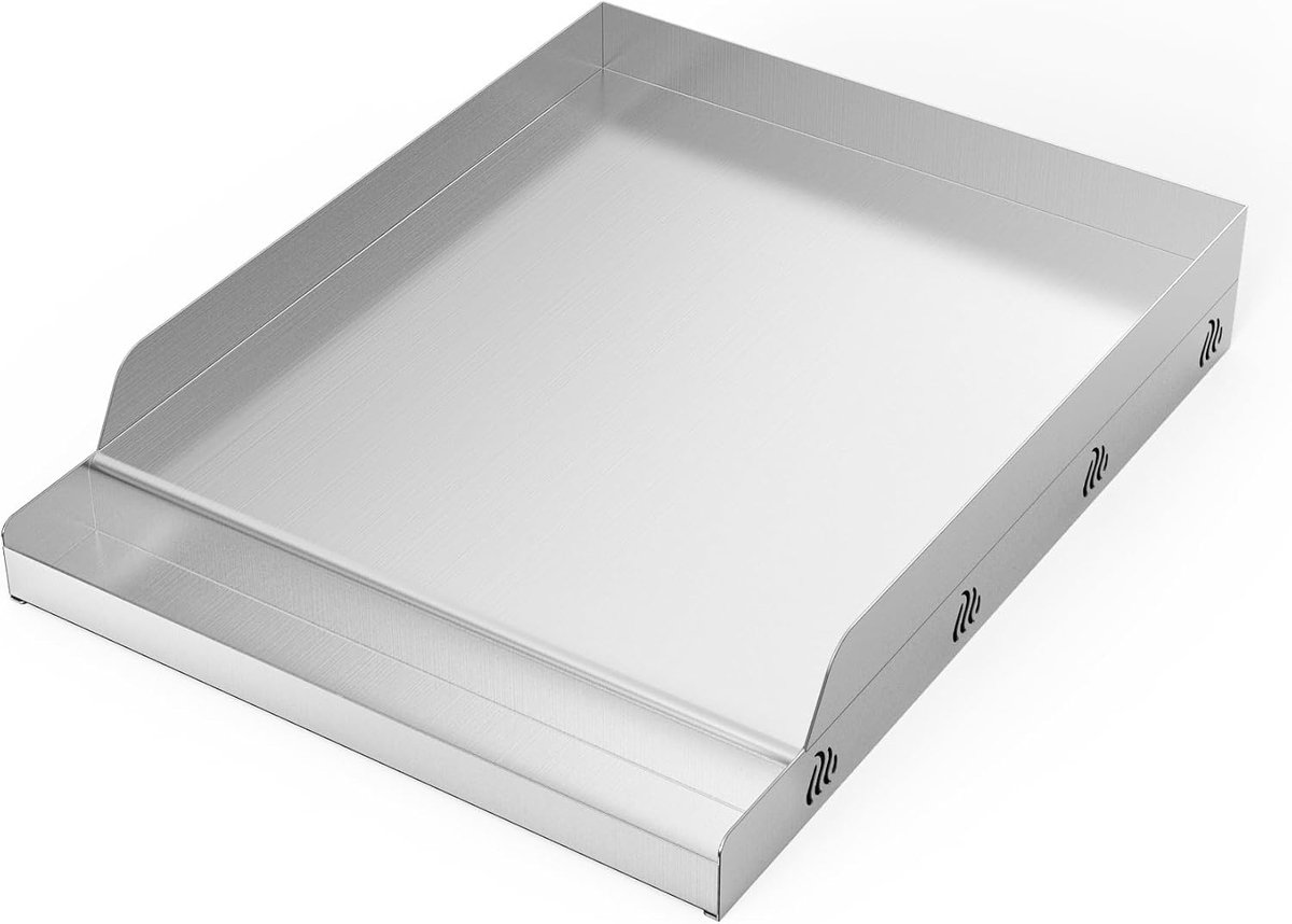 Grillplaat 31,8 x 40,5 cm - RVS BBQ Plancha - Geschikt voor gas- en houtskoolbarbecues - ShopVlot