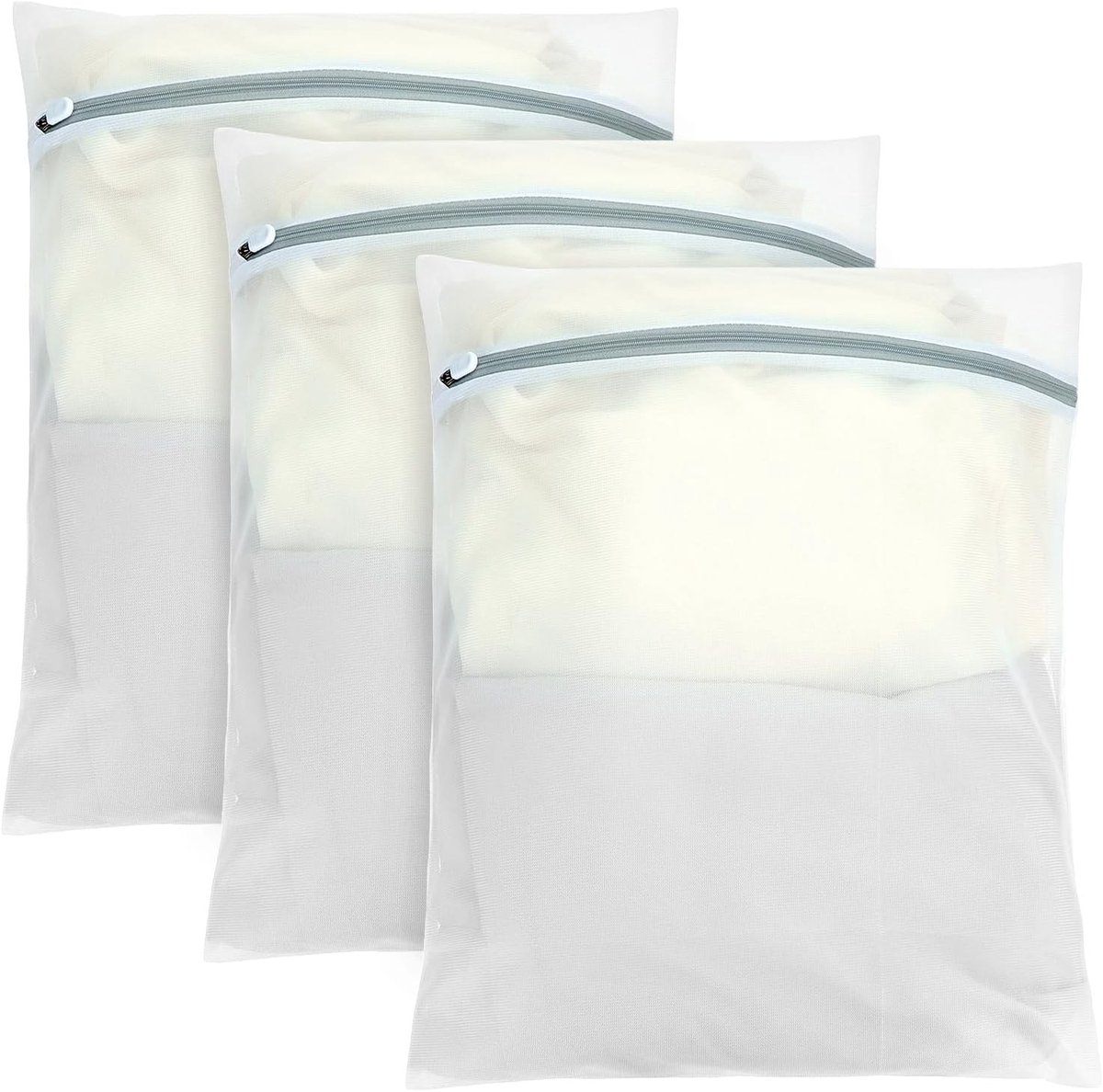 Set van 3 Waszakken van Mesh, 40x50cm met Rits, Ideaal voor Sweaters, Jassen en Reisorganisaties