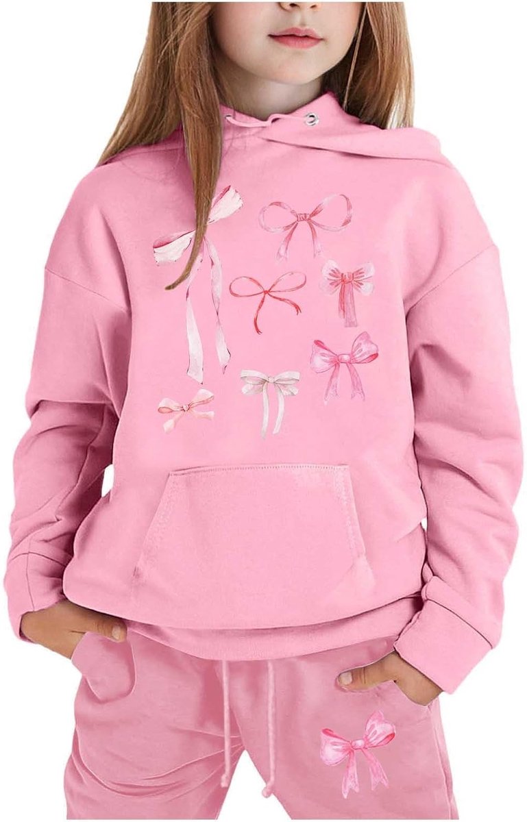 2-delige set voor meisjes, katoen, kindertrui en broek, elastische taille, zacht, licht, ademend, modieuze stijl, zomer, voor school, uitgaan, elke dag, A14