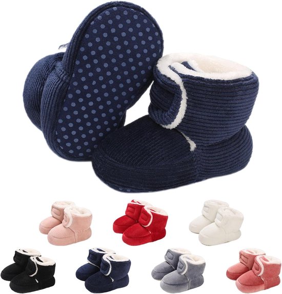 Pasgeborenen fleece bootie, winter warme antislip zachte zool winterschoenen sok schoenen schattige verstelbare kruipschoenen prewalker laarzen voor meisjes jongens peuters maat 0-18 maanden
