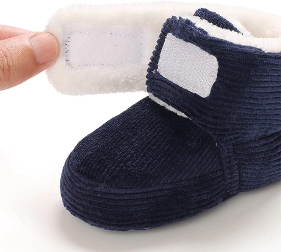 Pasgeborenen fleece bootie, winter warme antislip zachte zool winterschoenen sok schoenen schattige verstelbare kruipschoenen prewalker laarzen voor meisjes jongens peuters maat 0-18 maanden
