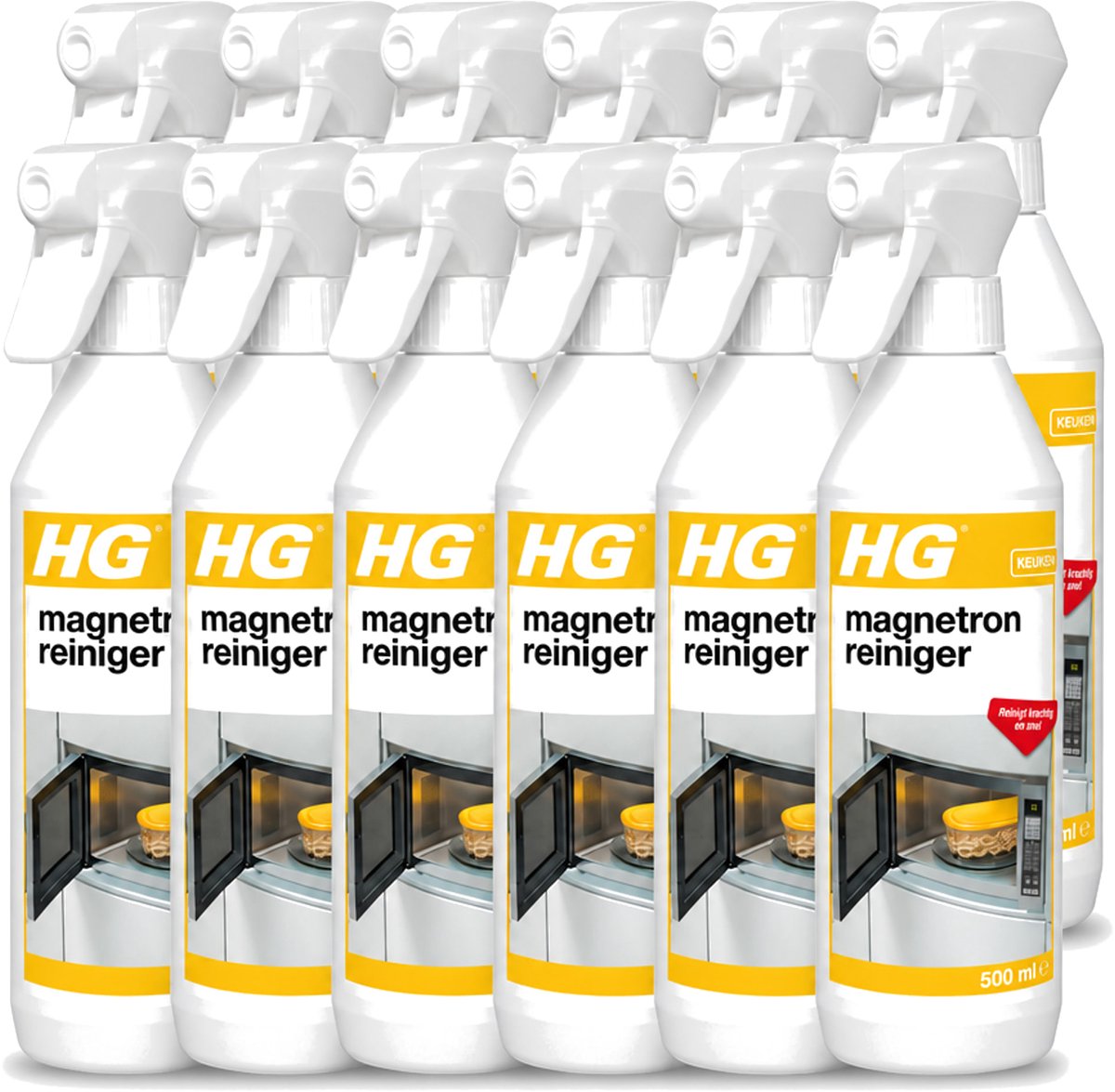 12 x HG - Magnetronreiniger - Reinigt Krachtig & Snel - 500 ml - Voordeelverpakking - 12 stuks