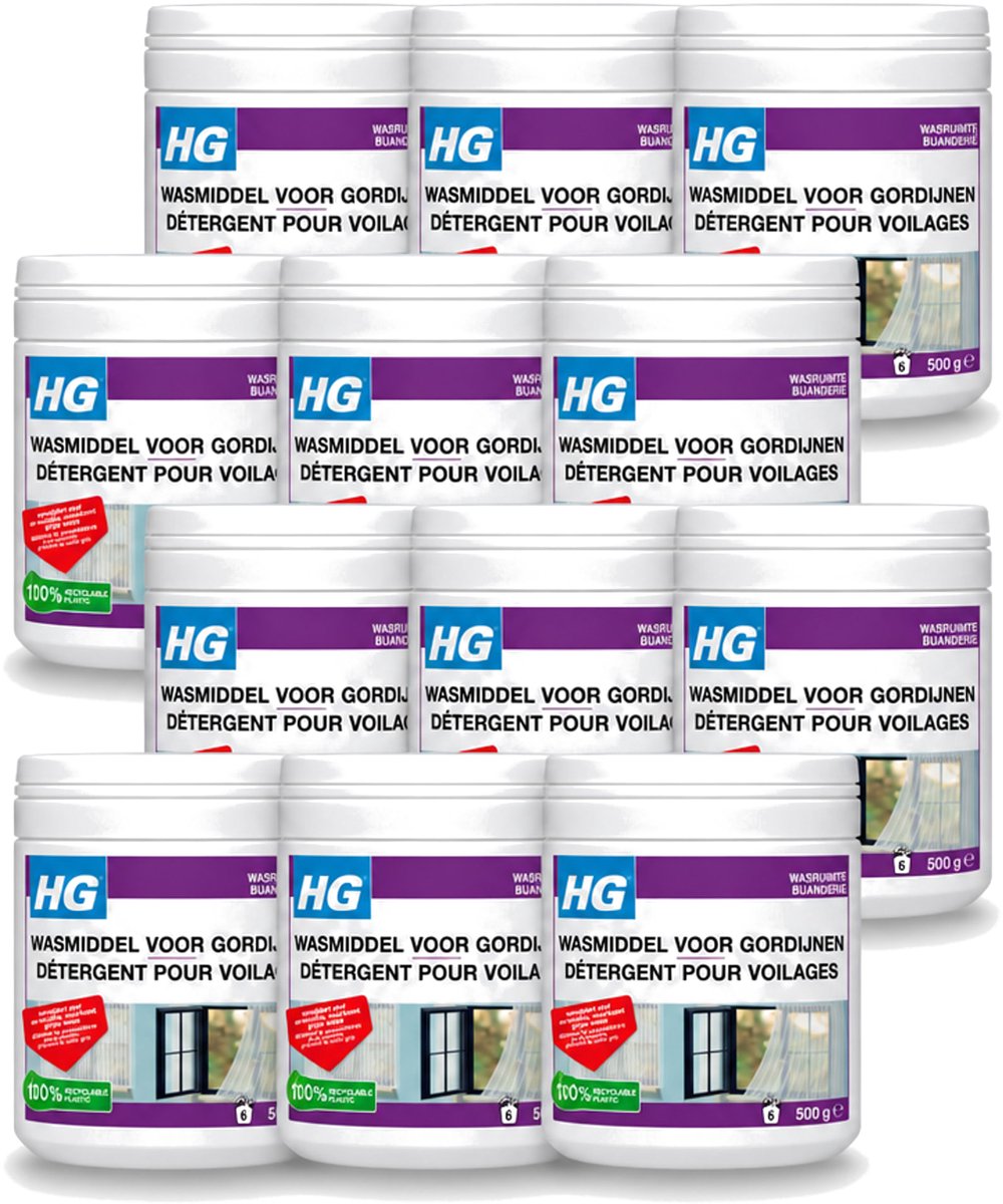 12 x HG - Wasruimte - Wasmiddel Voor Gordijnen - 500 g - Voordeelverpakking - 12 stuks