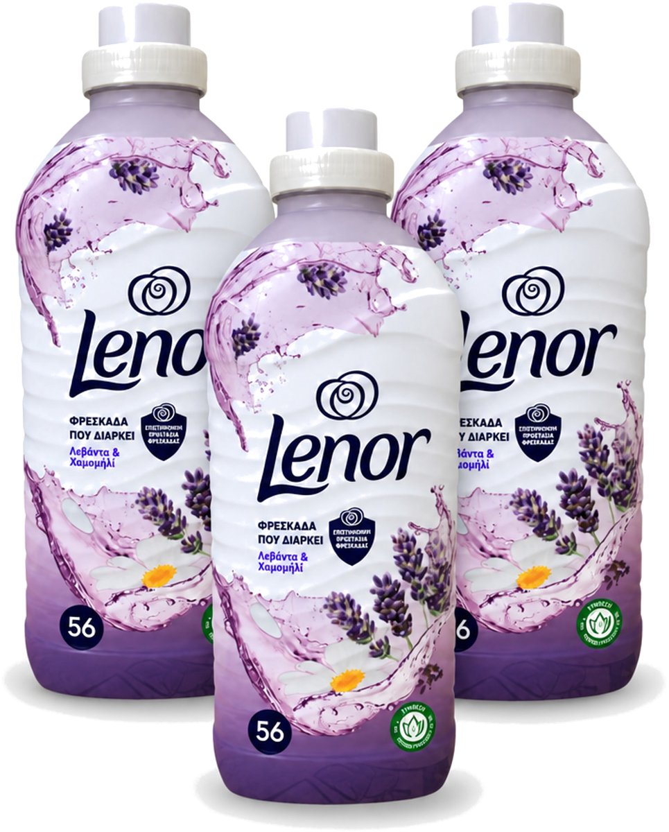 3 x Lenor – Wasverzachter – Lavender & Kamille – 56 Wasbeurten – 1176 ml - Voordeelverpakking - 3 stuks