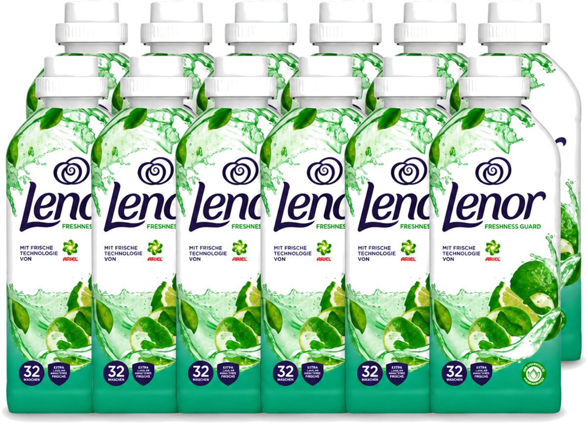 12 x Lenor – Wasverzachter – Freshness Guard – 32 Wasbeurten – 800 ml - Voordeelverpakking - 12 stuks