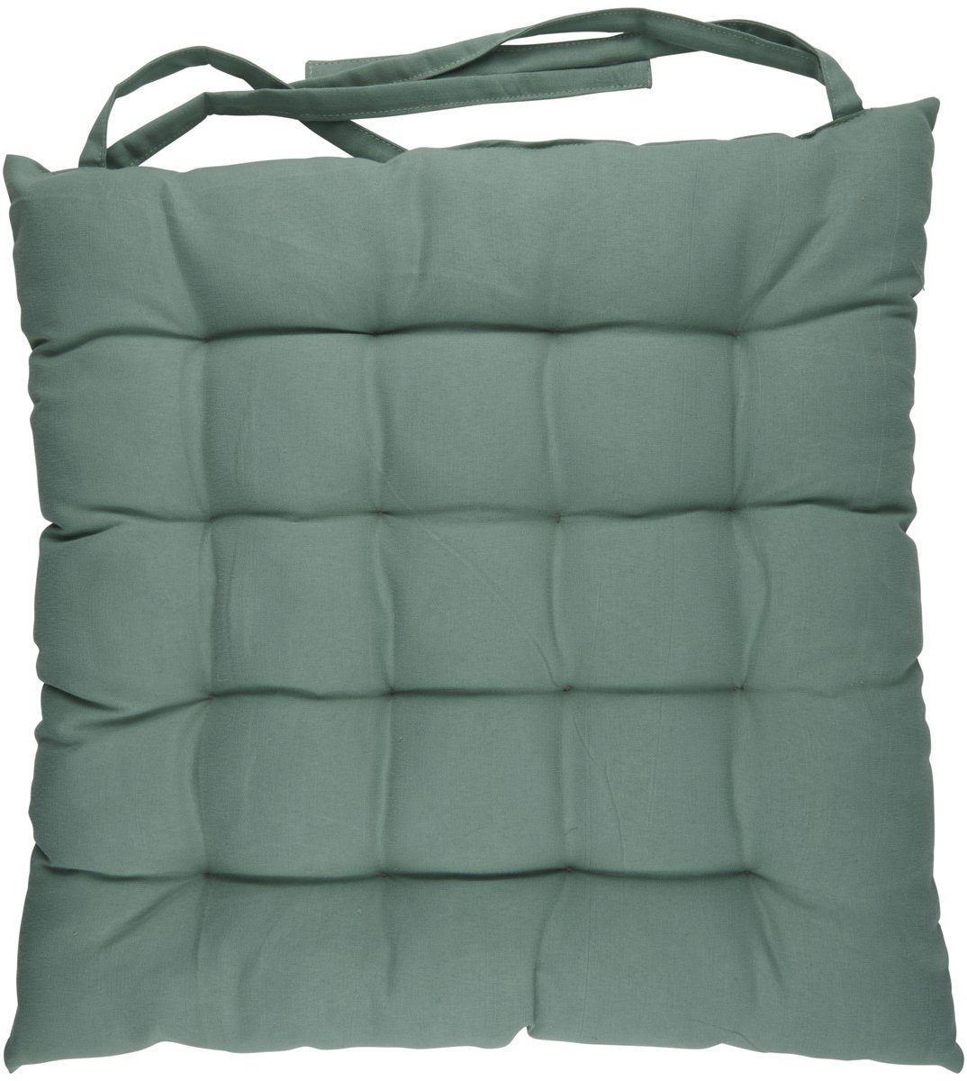 Arti Casa Tuinstoelkussen - Groen - 40x40x6 cm - Comfortabel en Stevig Gevuld - Geschikt voor Buitengebruik - Met Praktische Bevestigingslinten - Zitkussen voor Tuinstoel