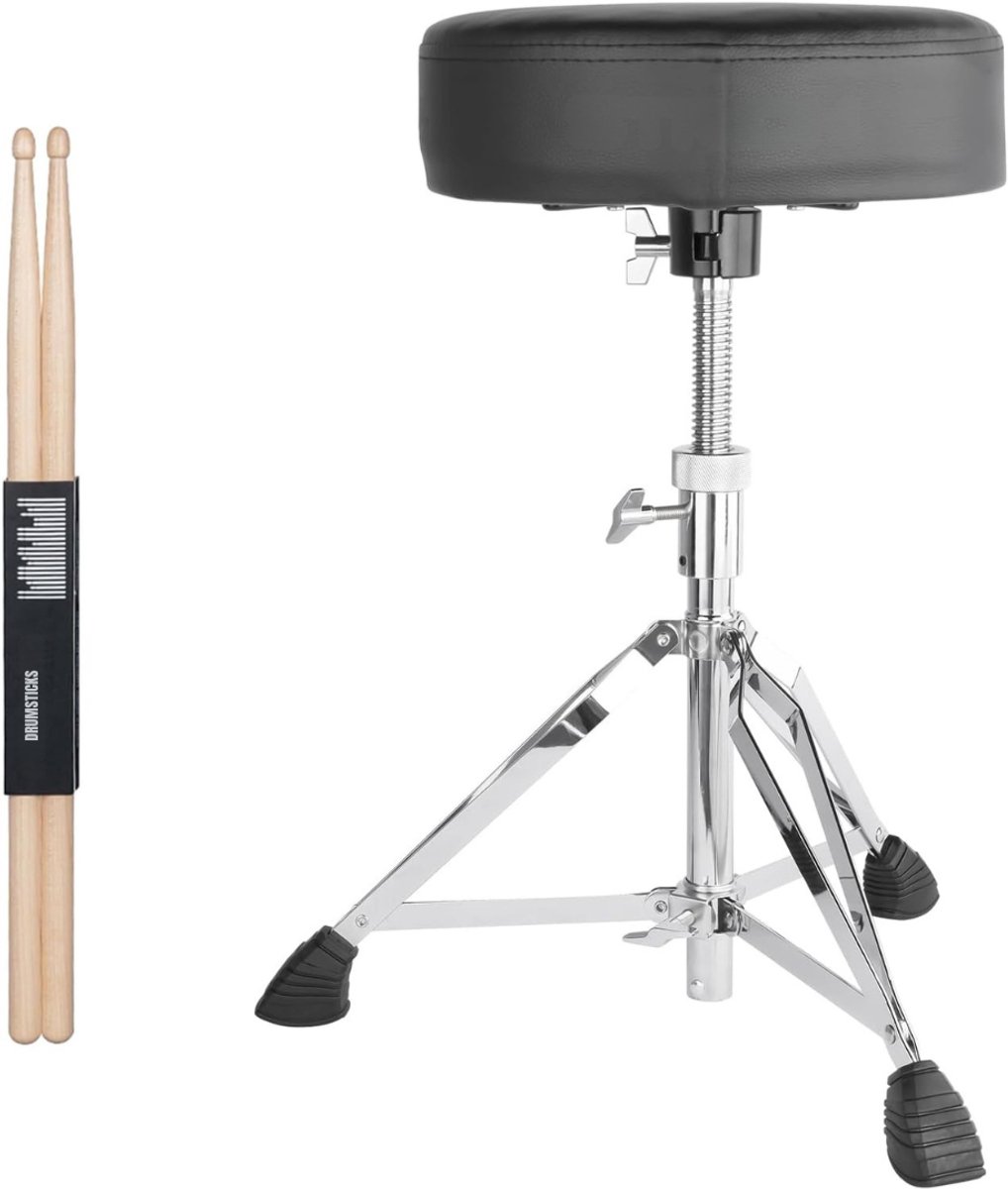 Levo® Drumkruk - Kruk - Drumkruk Verstelbaar - in hoogte verstelbaar - Zwart - 17cm x 31cm x 38cm