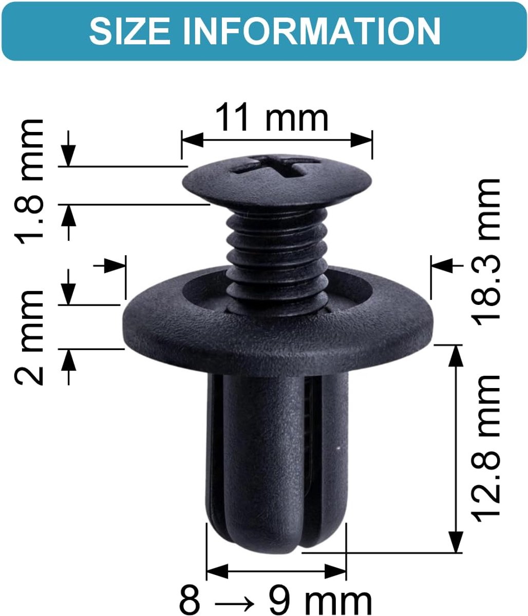 Vervangende klinknagels Kia Hyundai Ford 8659028000 - 10 stuks - hoogwaardige kwaliteit - perfecte bevestiging - ShopVlot
