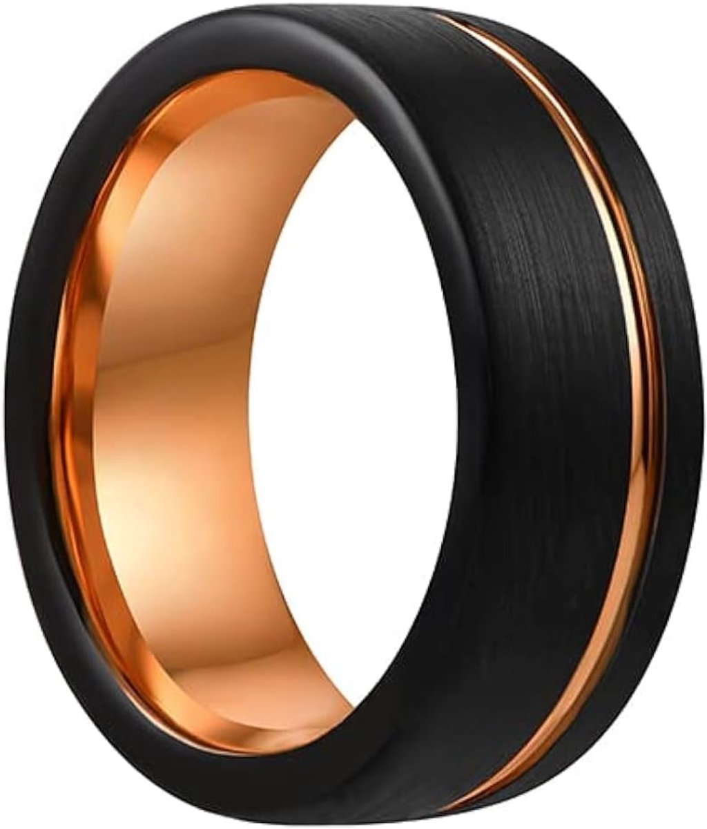 Lus wolfraam lijn ring 6mm/8mm gegraveerde gegroefde trouwring ringen voor mannen vrouwen
