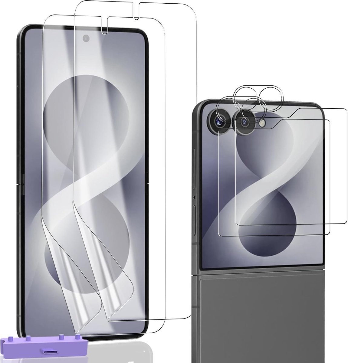 2 + 2 + 2 stuks beschermfolie voor Galaxy Z Flip 8
