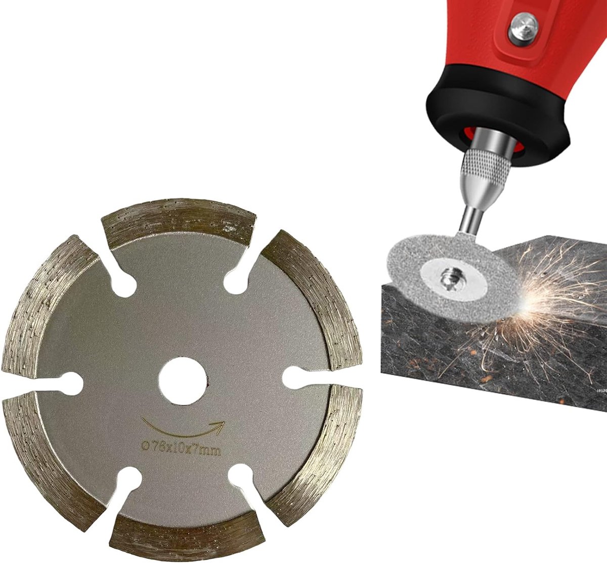 Doorslijpschijf 76mm steen