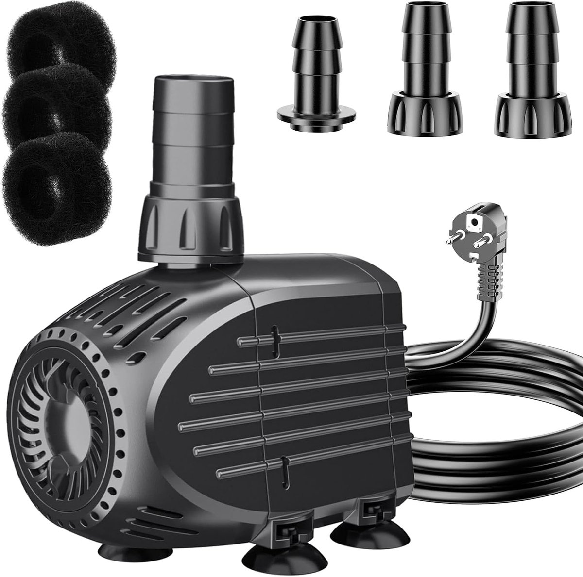 Ultra Stille Vijverpomp 3200 l/u, Oververhitting Bescherming, 3 m Kabel, Fontein, Hydrocultuur, Dompel