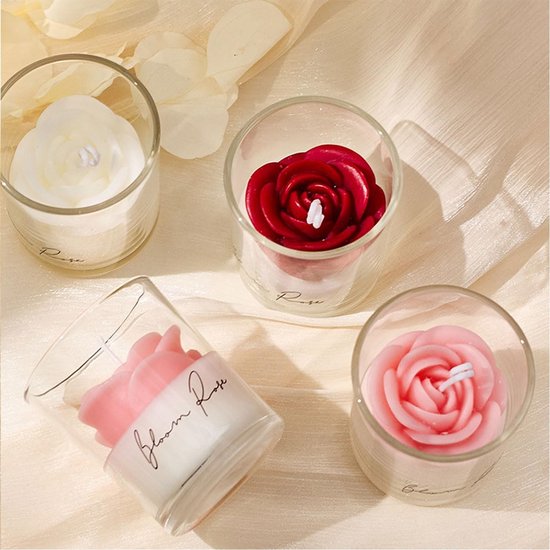 4-delige set siliconen bloemenkaarsvormen, 3D-tulpen- en rozenkaarsvormen, gietvormen, set voor lente- en zomerdecoratie voor zeep, chocolade, kaarsen, DIY-decoratie, woondecoratie — afbeelding 3