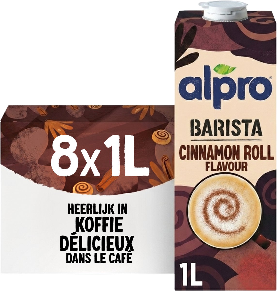 Alpro Barista Cinnamon Roll Plantaardige Haver & Sojadrink - warme of Ijskoffie - Vegan - 8x 1L