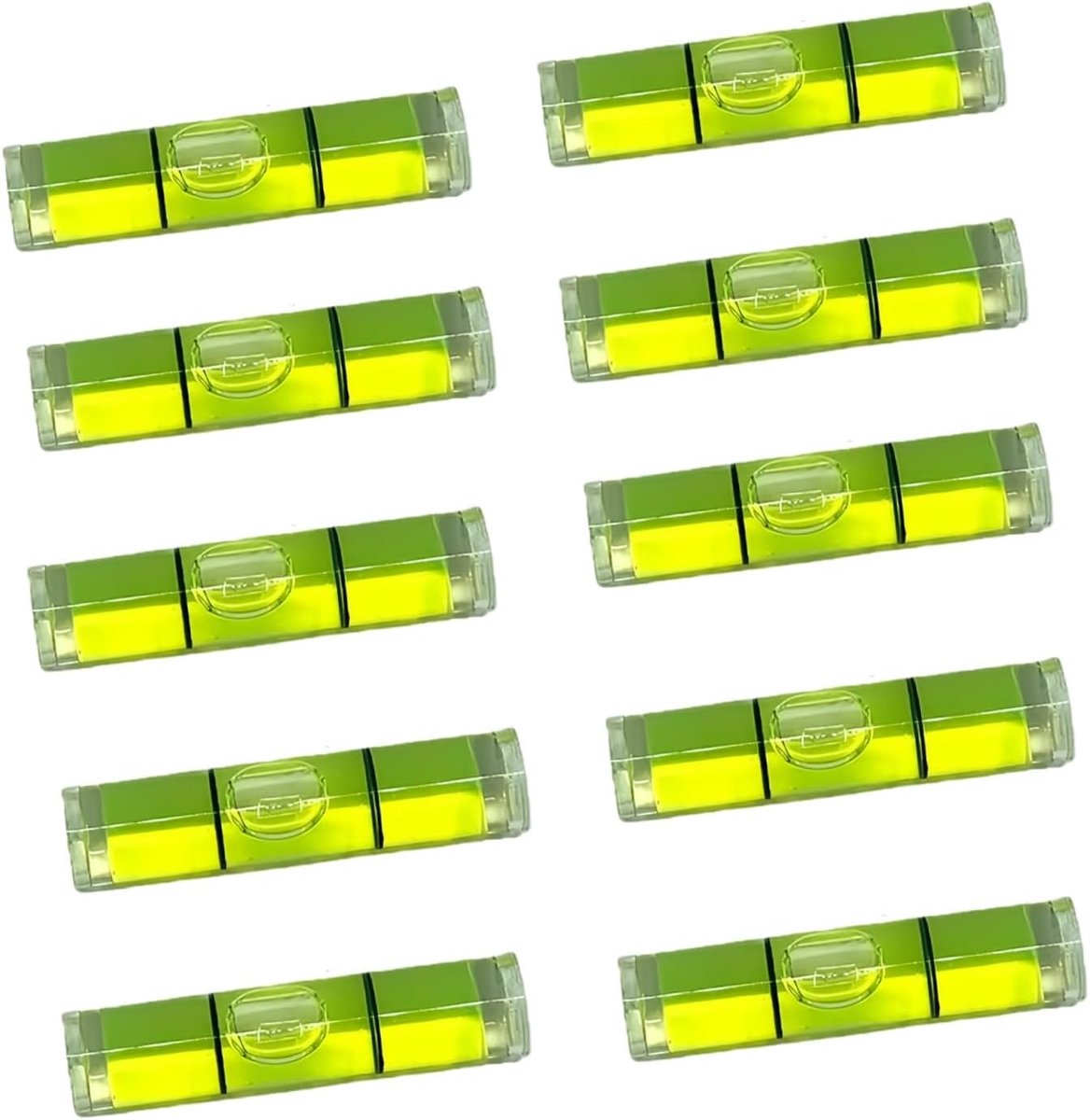 Mini waterpas 8 x 35 mm - set van 10 - hoogwaardig ABS - voor het nivelleren van camera's - ShopVlot