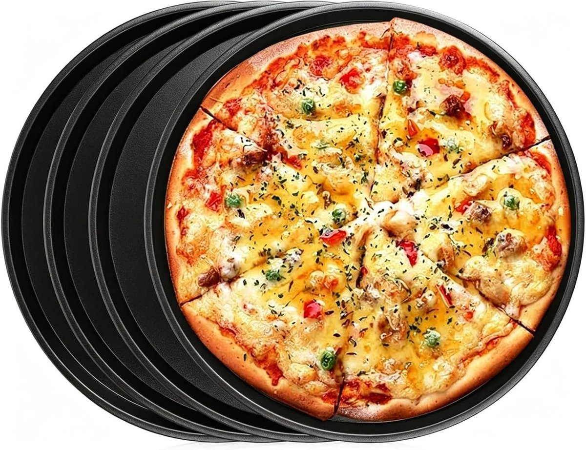 Pizza-bakplaatset 29 cm - ronde pizzaplaat - antiaanbaklaag - gemakkelijk te reinigen - ShopVlot