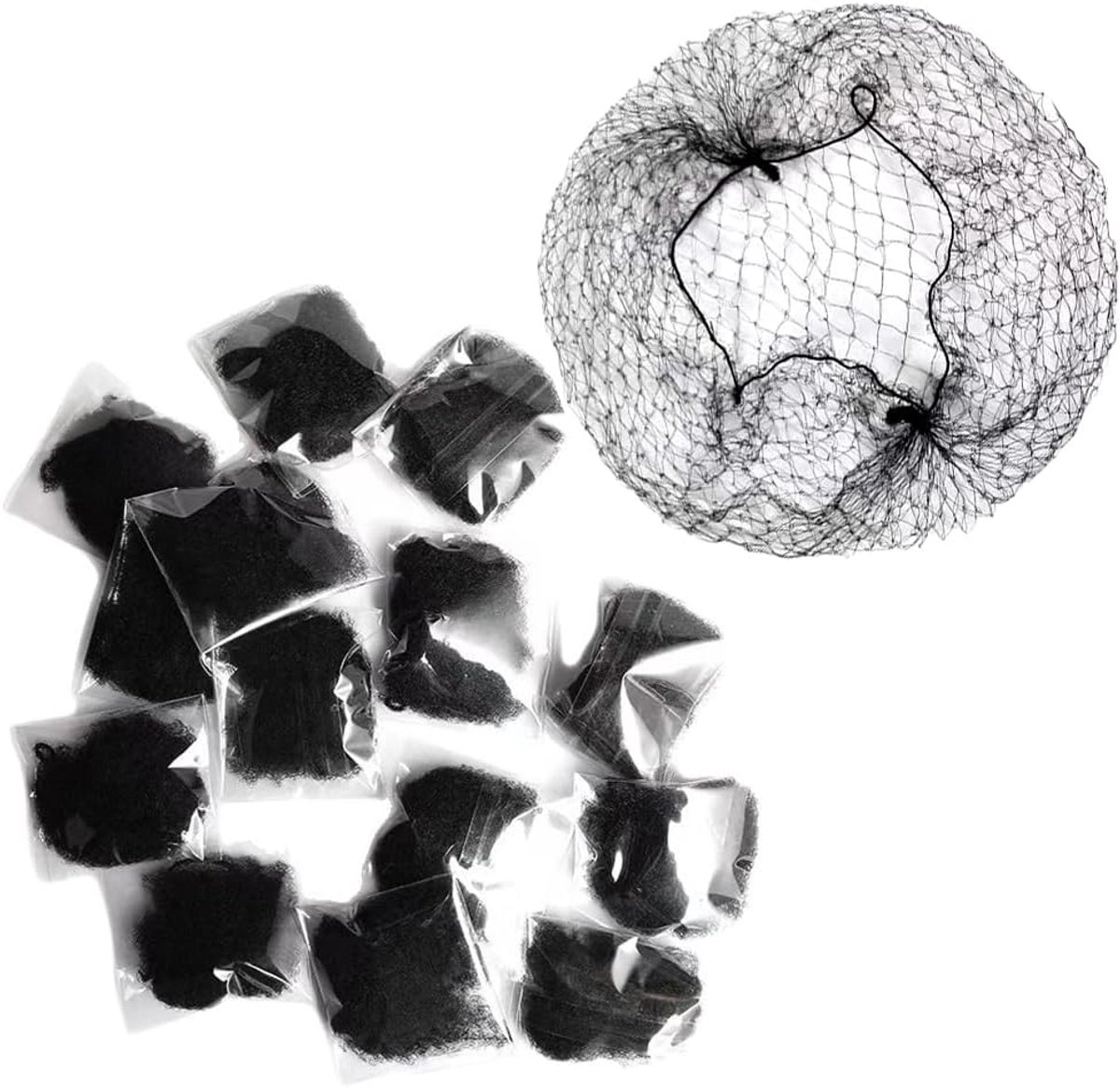 Haarnet zwart 50 cm - elastisch nylon - ademend - ideaal voor opgestoken kapsels - ShopVlot