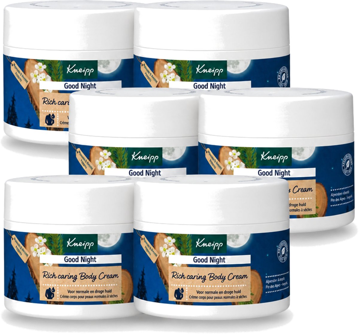 6 x Kneipp – Bodycrème – Good Night Alpenden & Amyris – 200 ml - Voordeelverpakking - 6 stuks