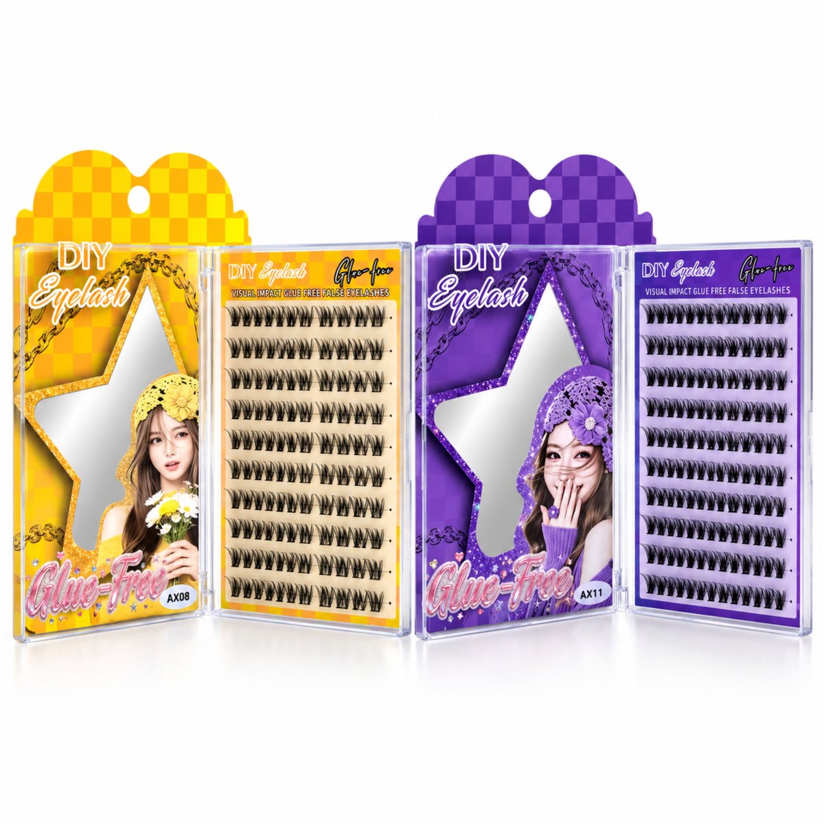 Guardian Beauty Wimper Naturel - Lijmvrije Extensions Set - Cluster Wimpers - Kunstwimpers - Code: AX08 + AX11
