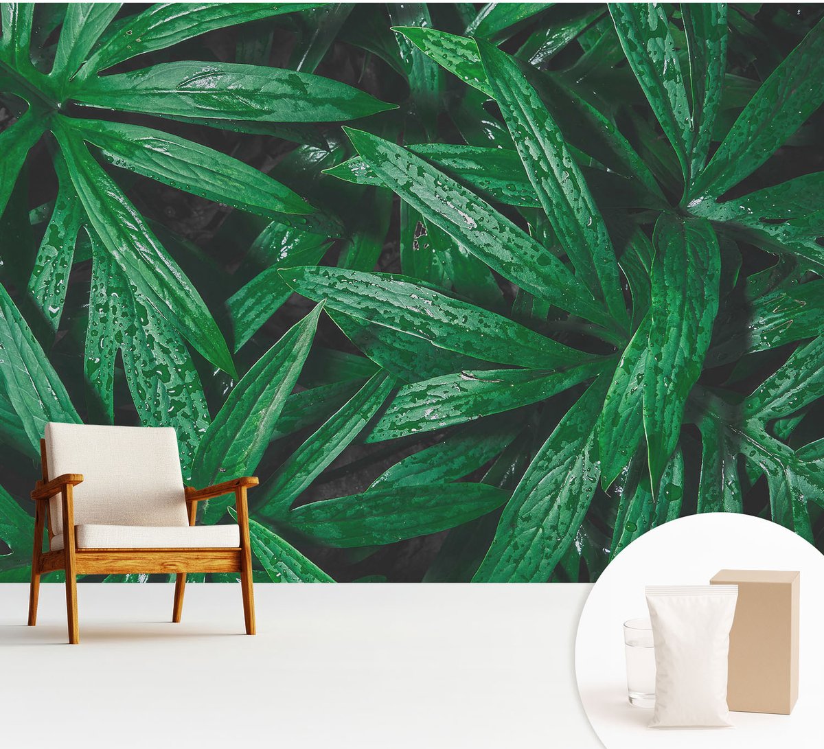 Wallfluent Fotobehang - Groente Vliesbehang - 312x219 cm - Natuurlijke Begroeiing Fotobehang Vlies - Hal behang Bloemen En Planten - Muurschildering - Woonkamer behang
