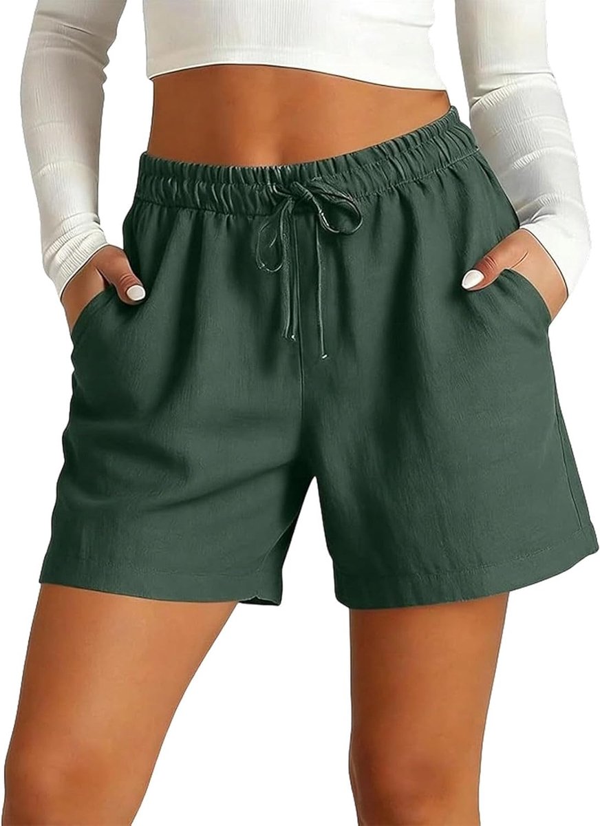 Lichte linnen bermuda shorts met zakken