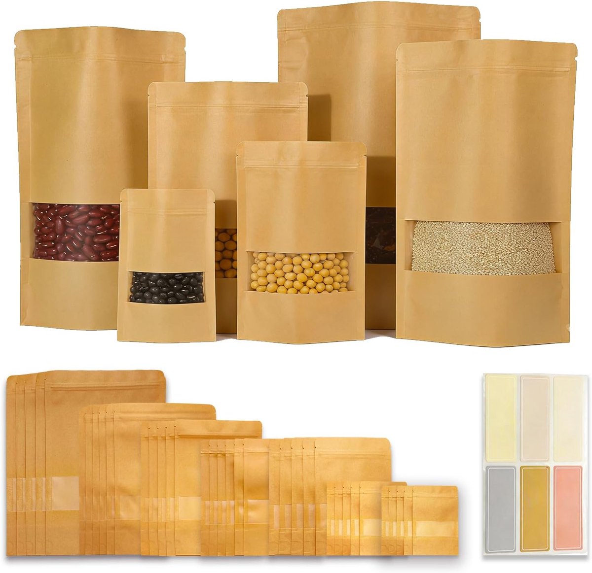 Bruine kraftpapier zakjes, 20x30 cm - 30 stuks